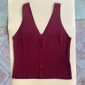 Madewell Deep Red Ribbed Tank Top